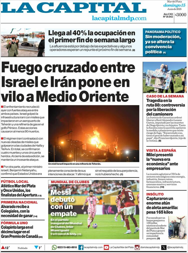 Portada de Diario La Capital - Mar del Plata (Argentina)