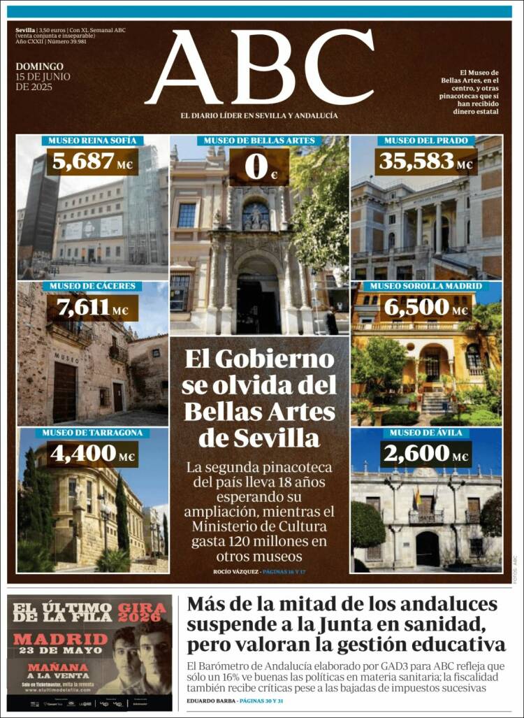 Portada de ABC - Sevilla (España)