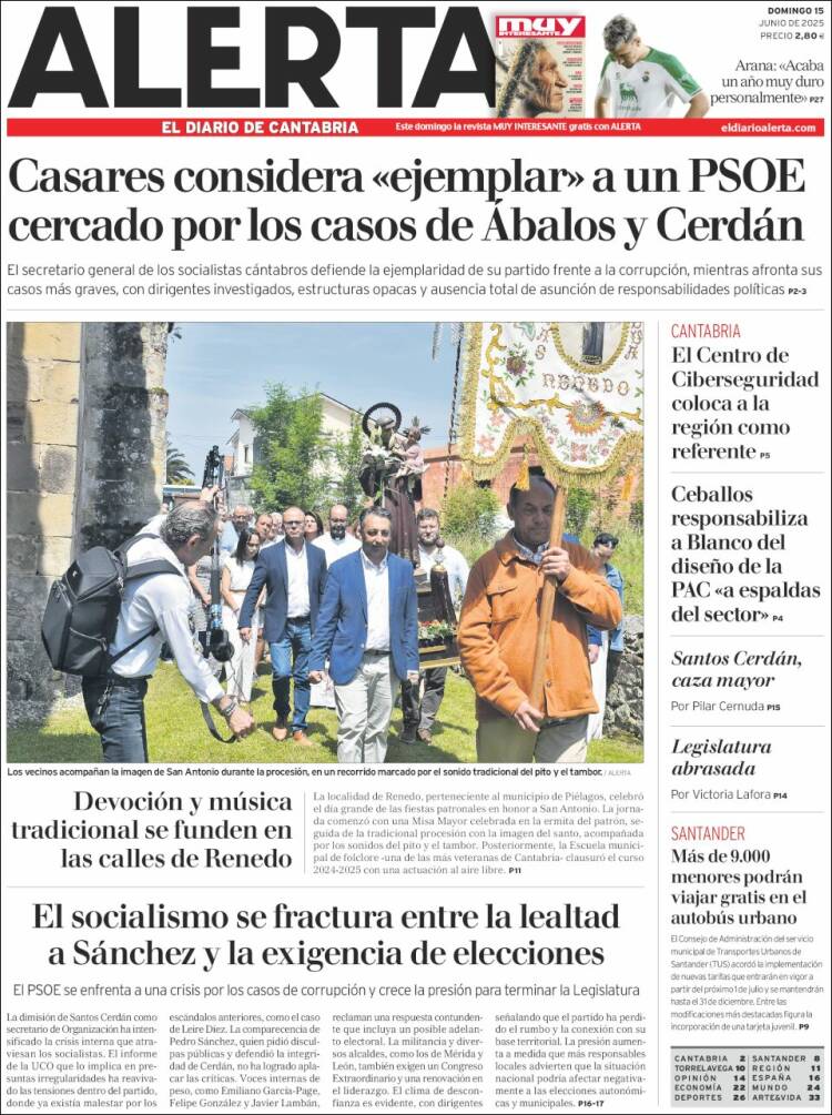 Portada de Alerta - El Diario de Cantabria (España)