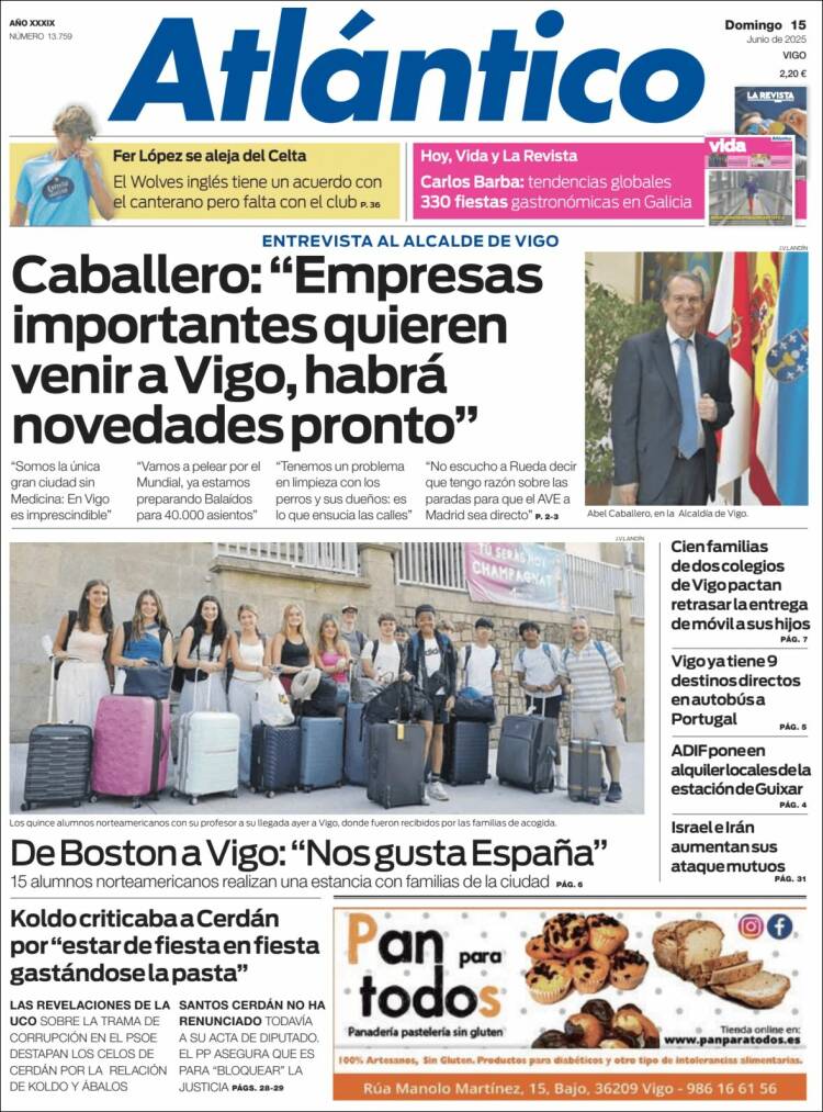 Portada de Atlántico Diario (España)