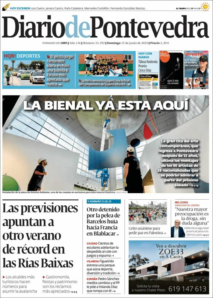 Portada de Diario de Pontevedra (España)
