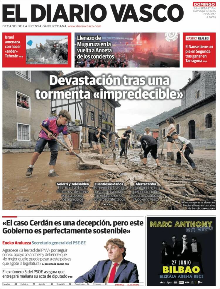 Portada de Diario Vasco (España)