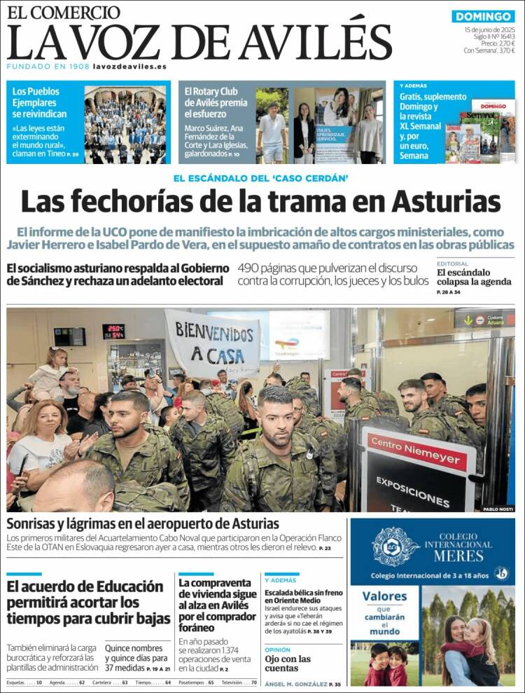 Portada de El Comercio - Avilés (España)