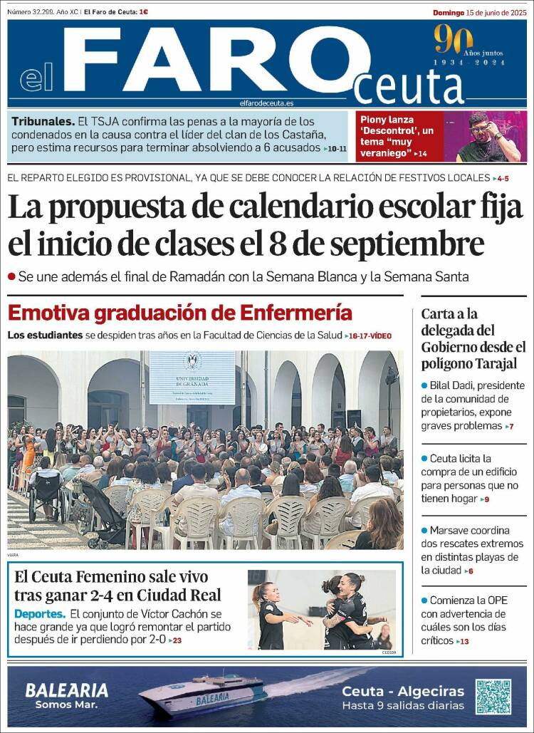 Portada de El Faro de Ceuta (España)