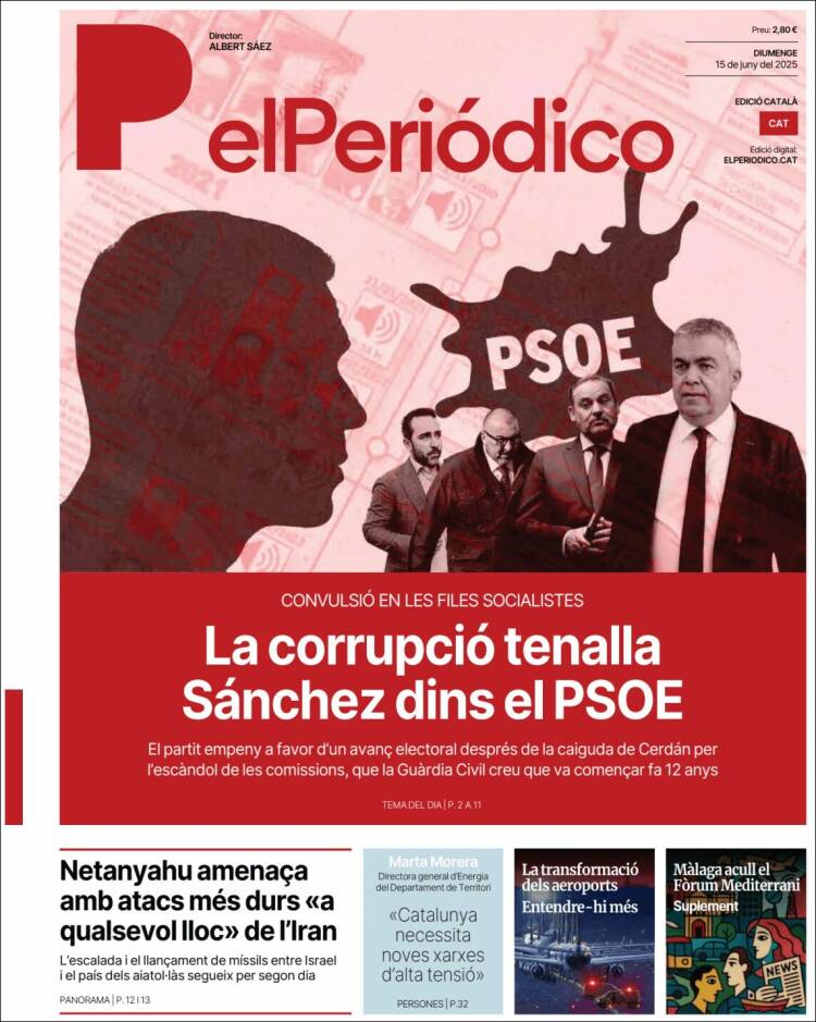 Portada de El Periódico de Catalunya (España)