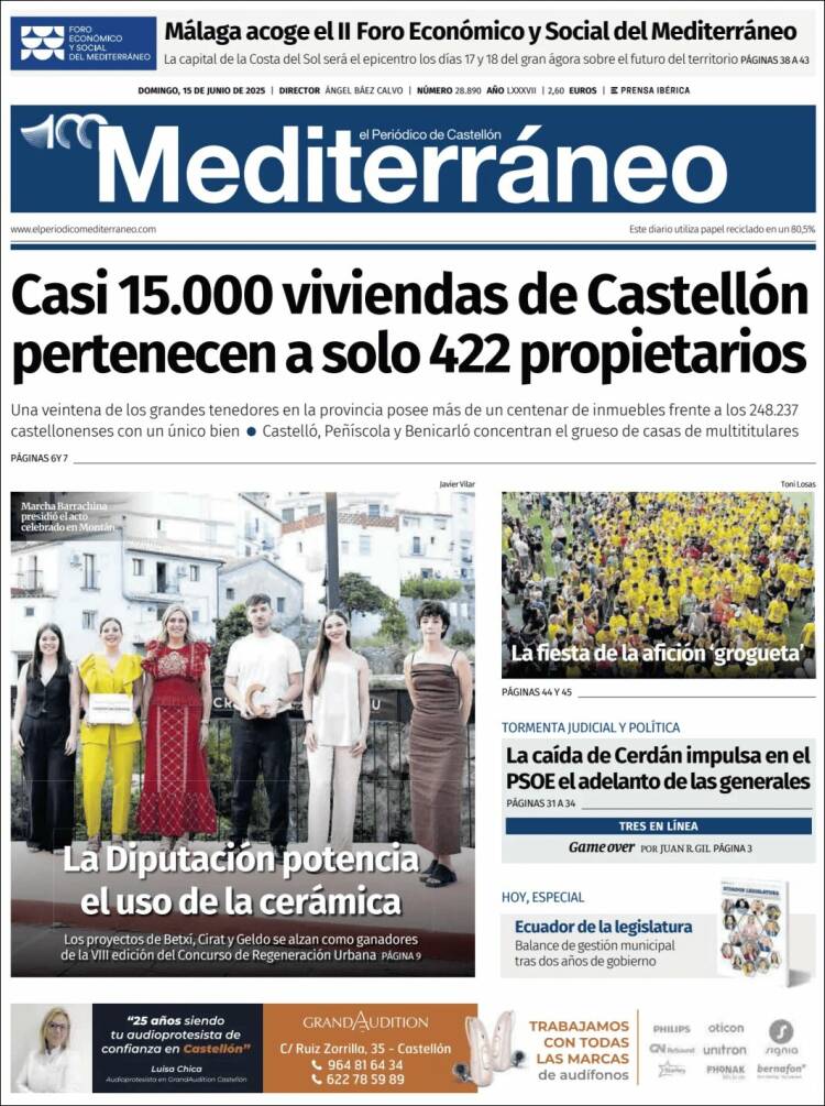 Portada de El Periódico Mediterraneo (España)