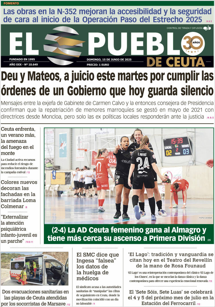 Portada de El Pueblo de Ceuta (Spain)
