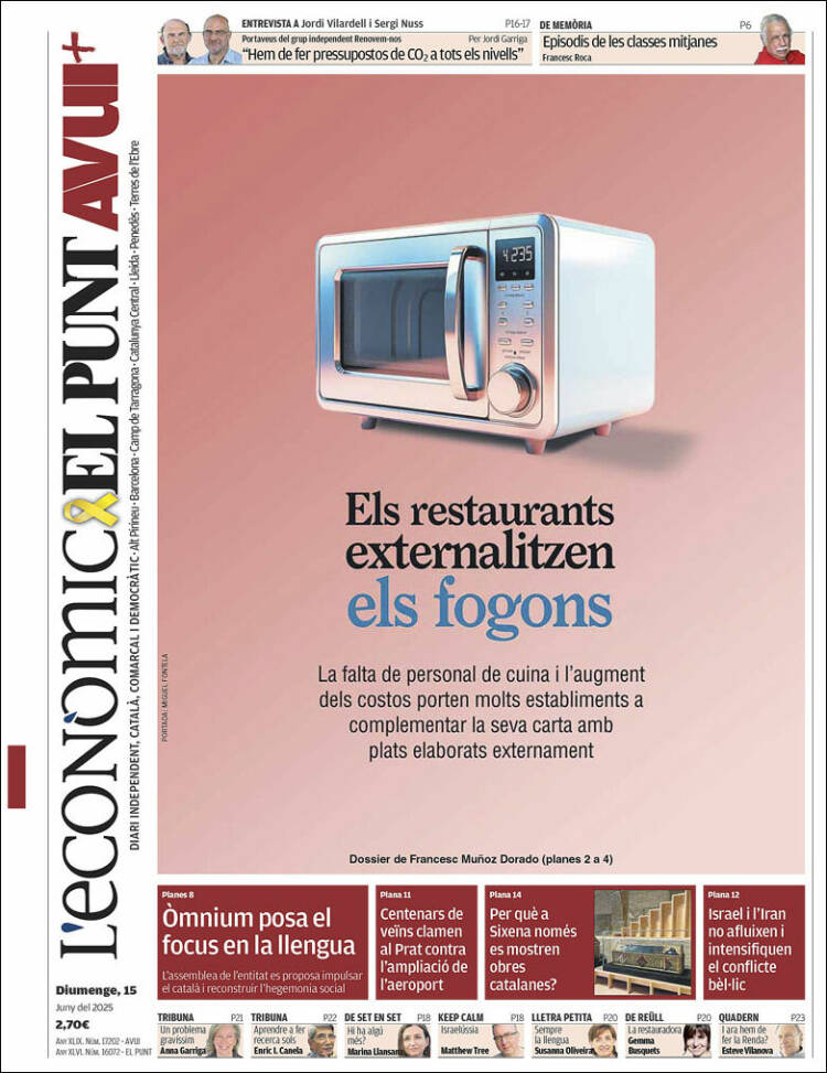 Portada de El Punt Avui (España)