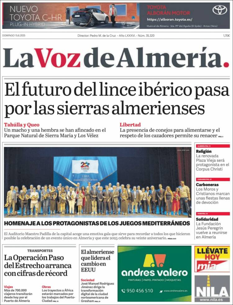Portada de La Voz de Almería (España)