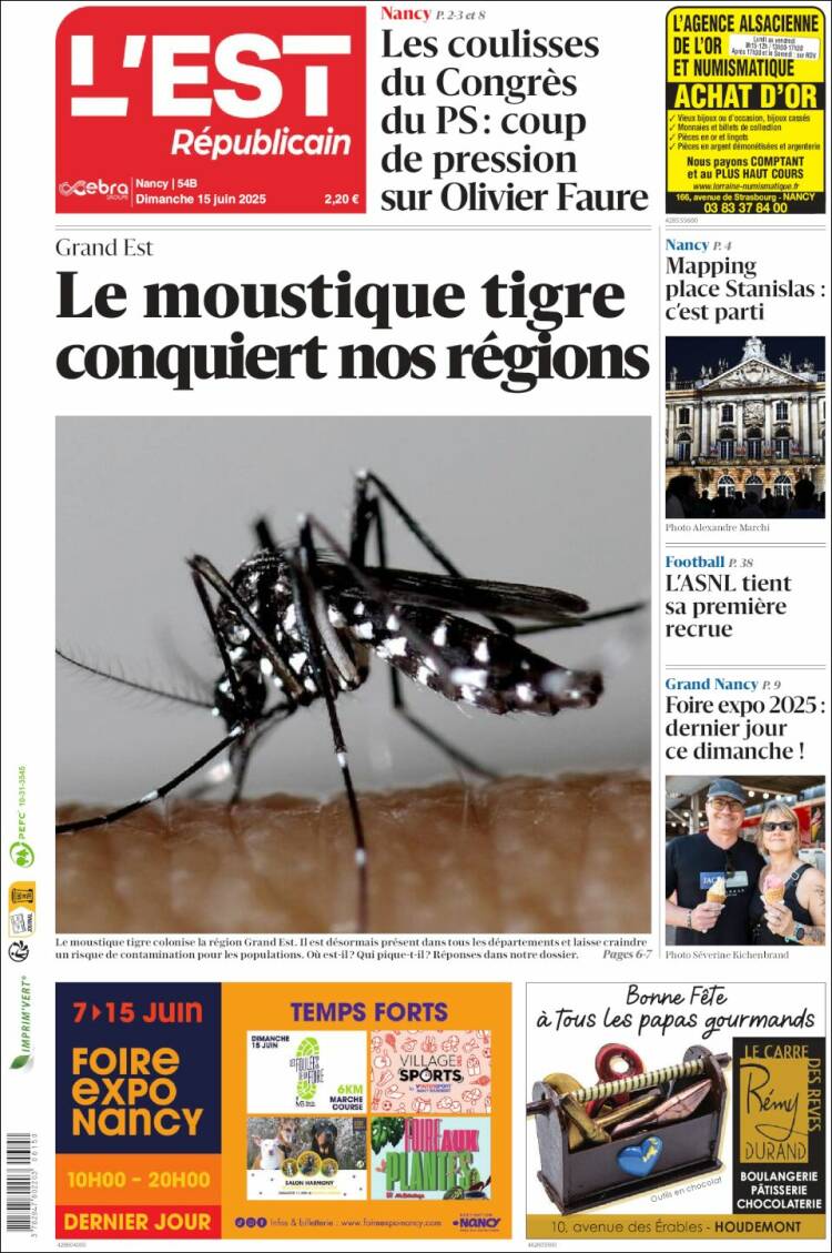 Portada de L'Est Republicain (France)