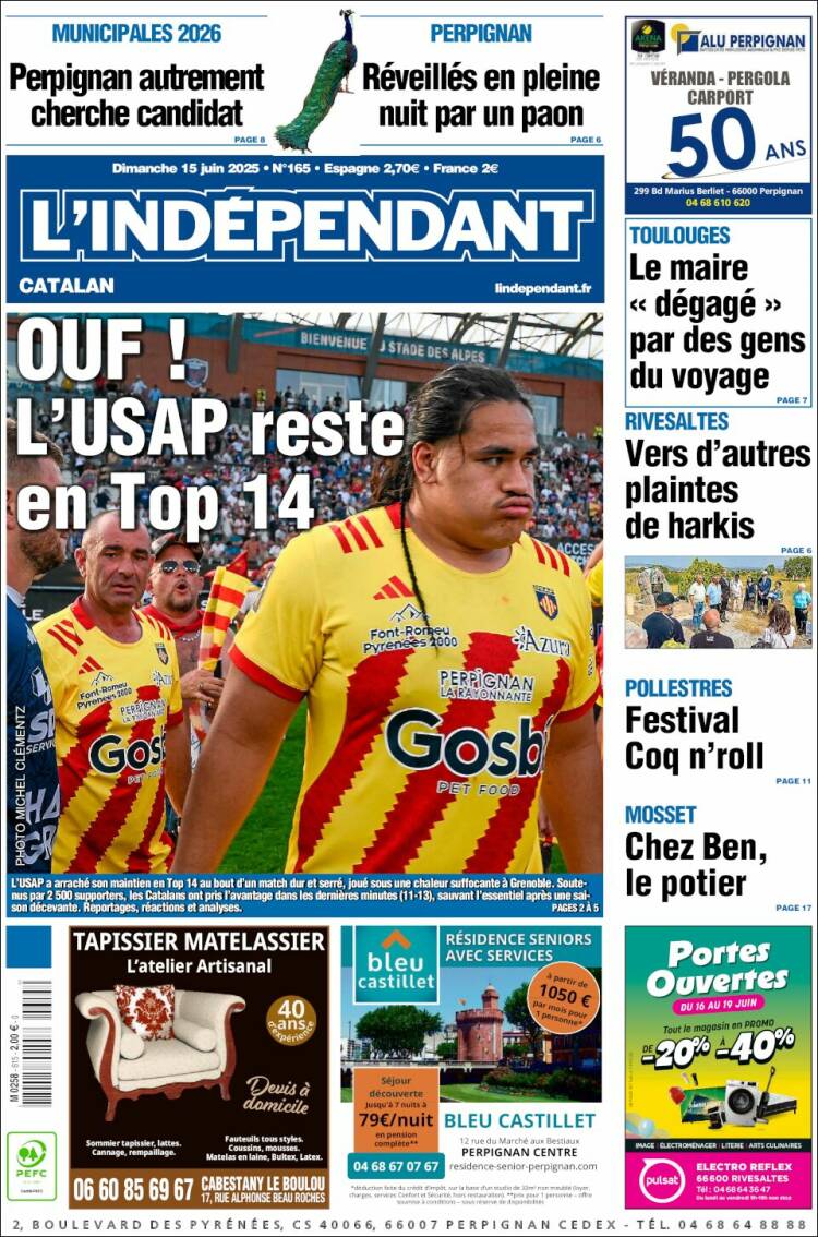 Portada de Le Indépendant (France)