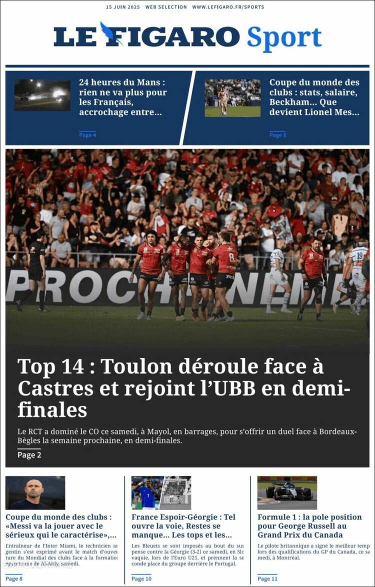 Portada de Le Figaro Sport (France)