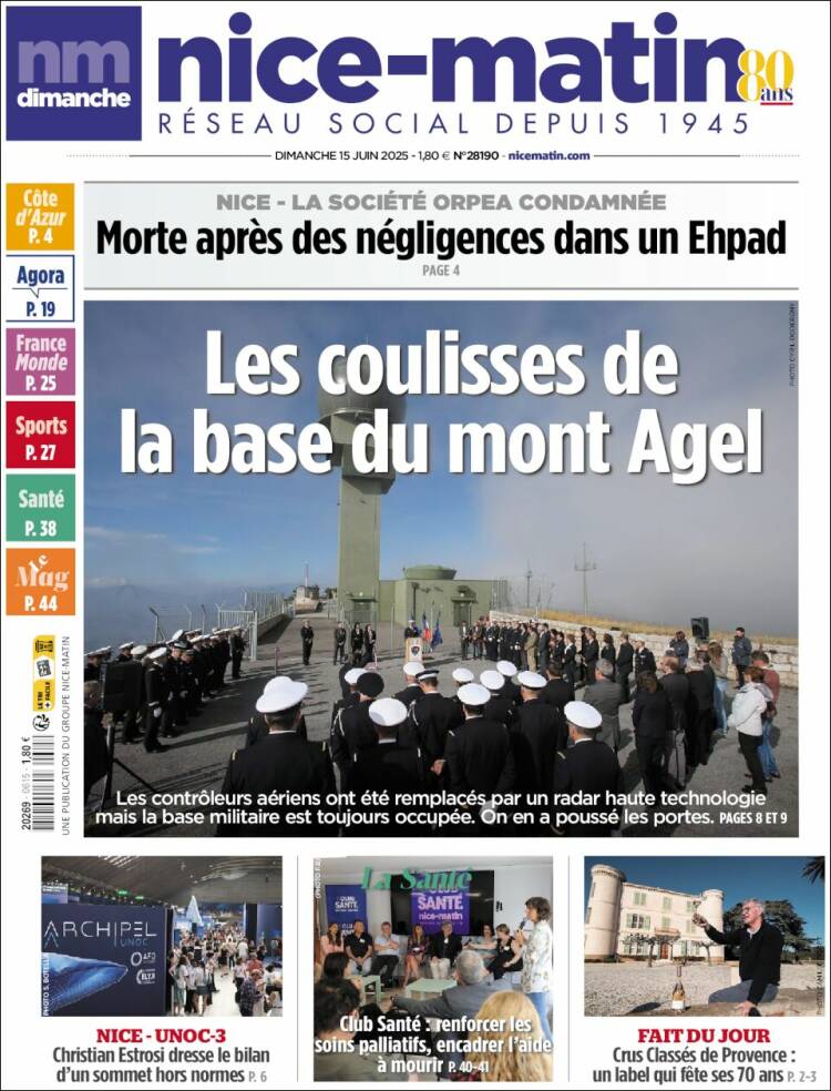 Portada de Nice-Matin (France)