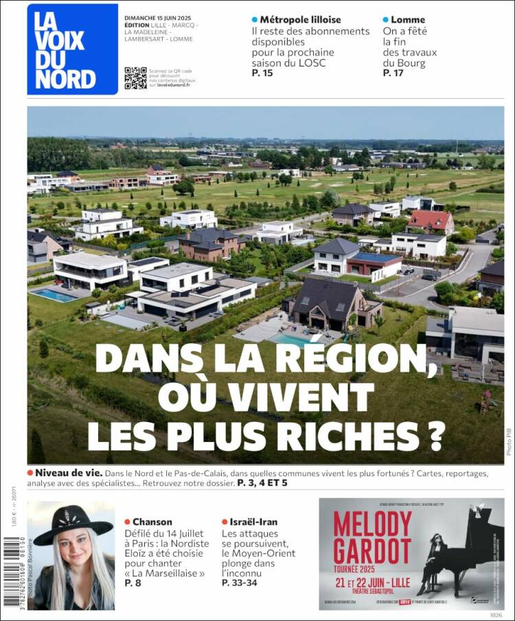 Portada de La Voix du Nord (Francia)
