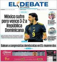 Portada de El Debate de Culiacán (México)