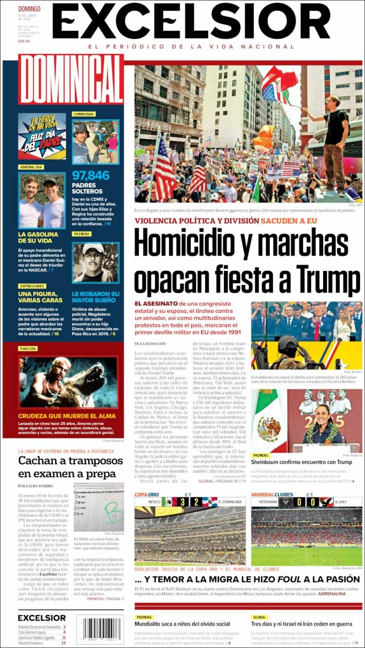 Portada de Excelsior (México)