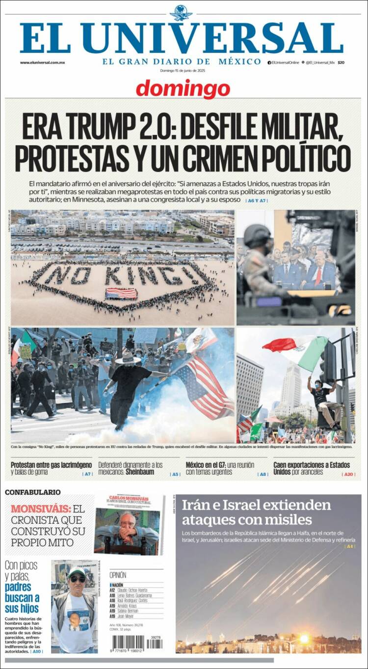 Portada de El Universal (México)