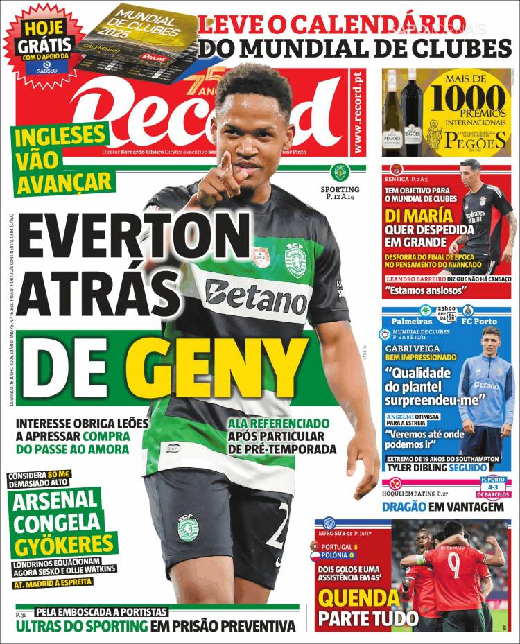 Portada de Jornal de Negócios (Portugal)