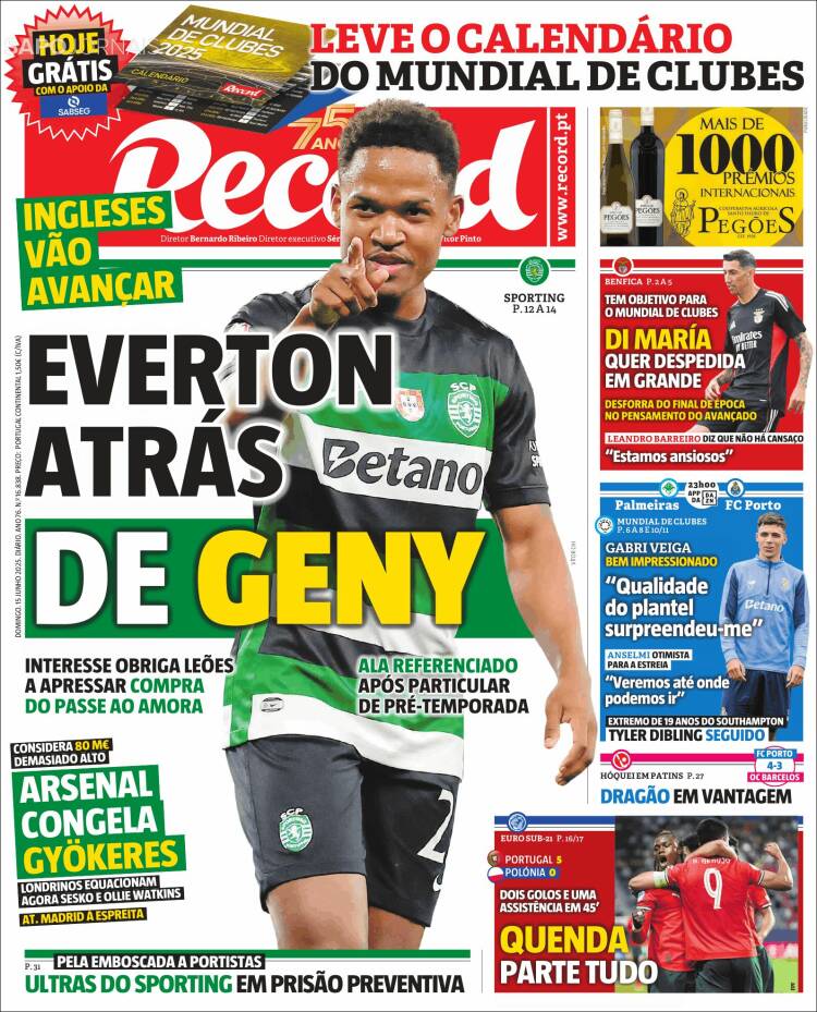 Portada de Record (Portugal)