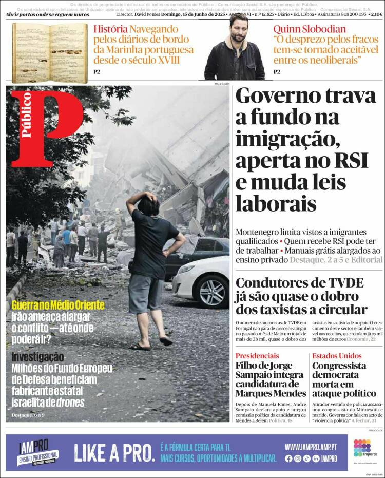 Portada de Público (Portugal)