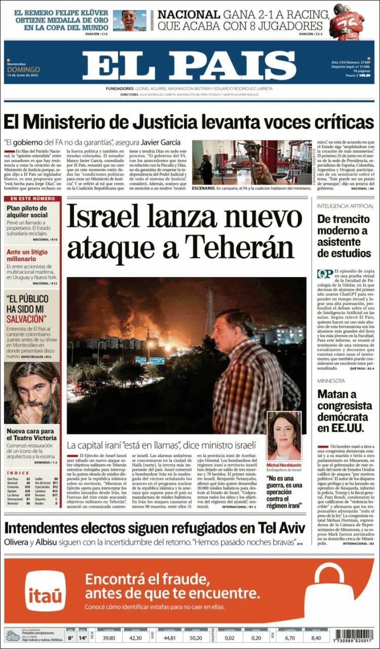 Portada de El País (Uruguay)