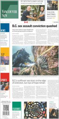 Portada de The Vancouver Sun (Canada)