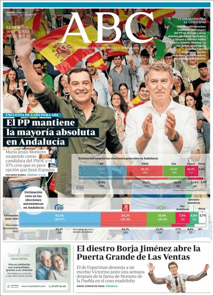 Portada de ABC - Sevilla (España)