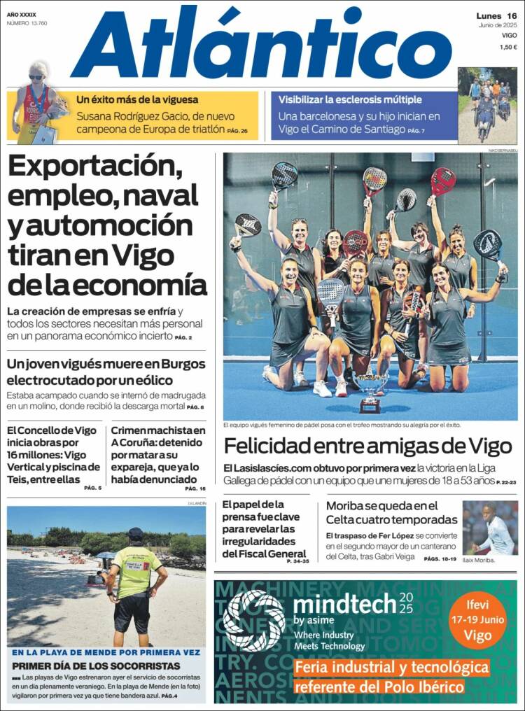Portada de Atlántico Diario (España)