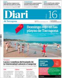 Portada de Diari de Tarragona (España)