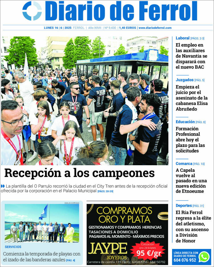 Portada de Diario de Ferrol (España)