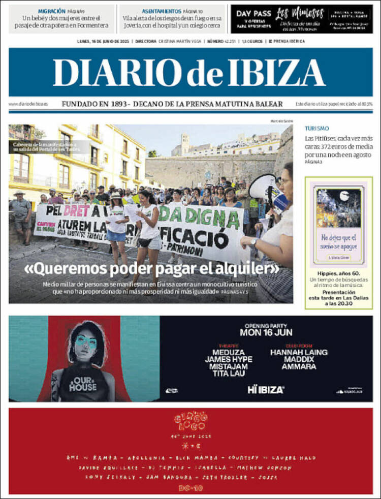 Portada de Diario de Ibiza (España)