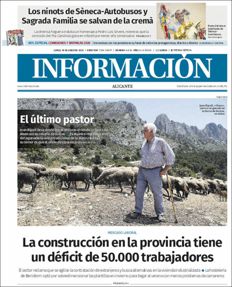Portada de Diario Información (España)