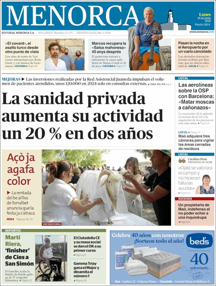 Portada de Menorca - Diario Insular (España)
