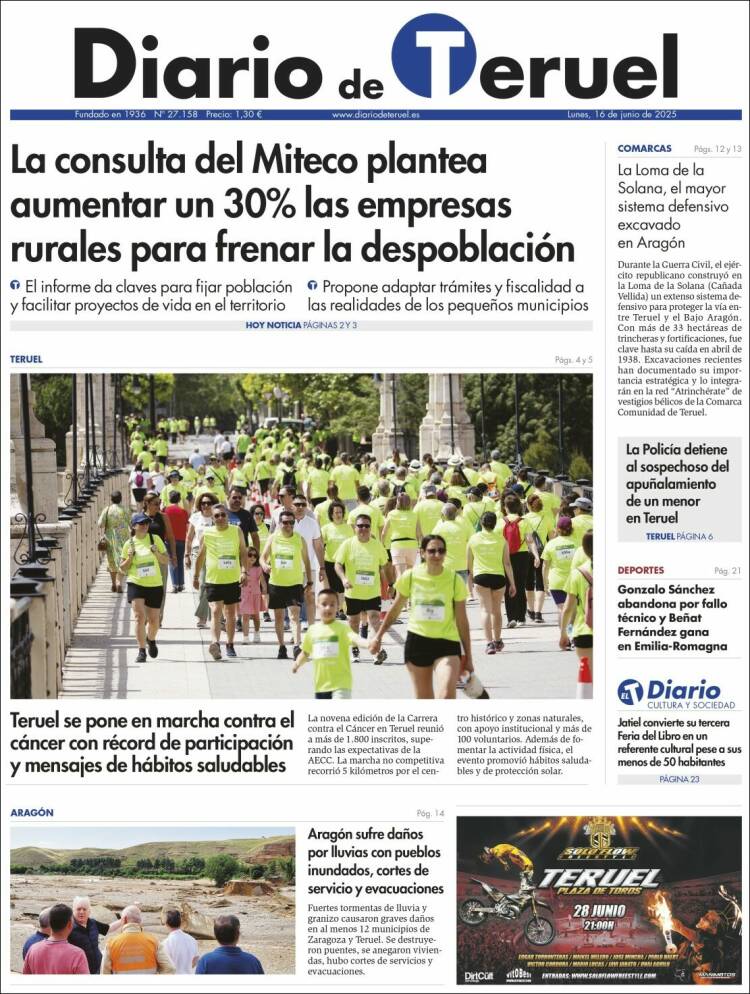 Portada de Diario de Teruel (España)