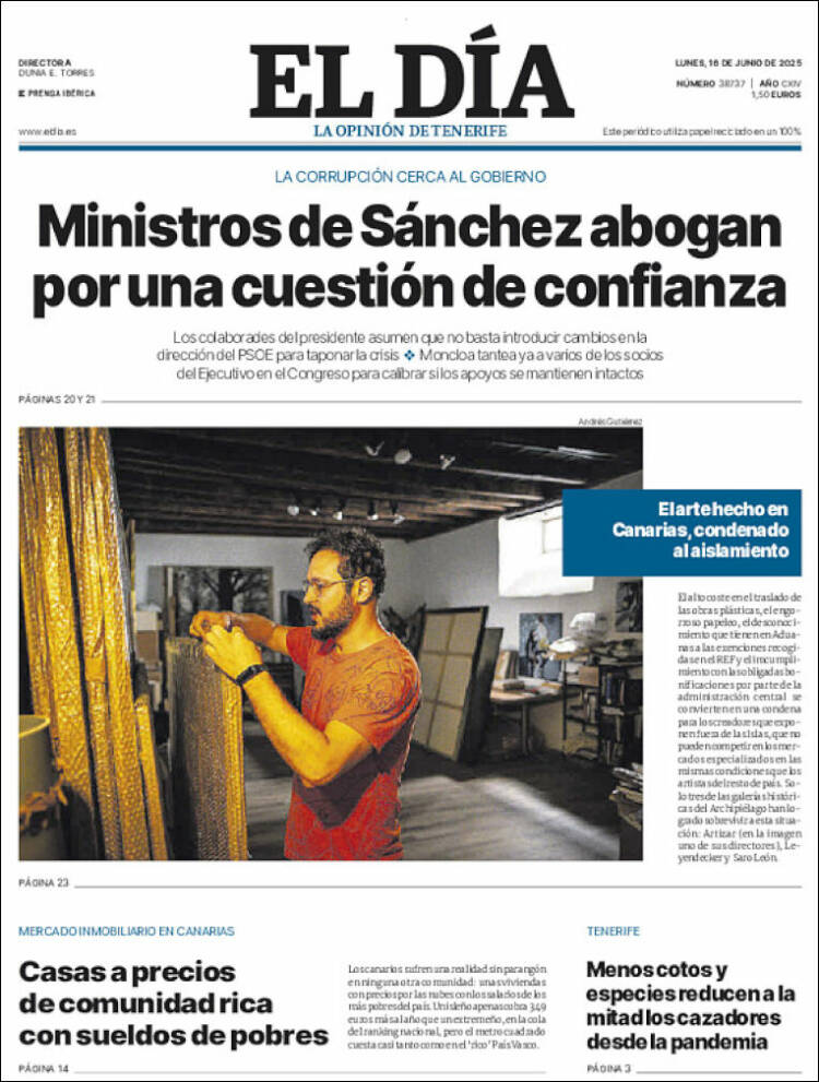 Portada de El Día (España)