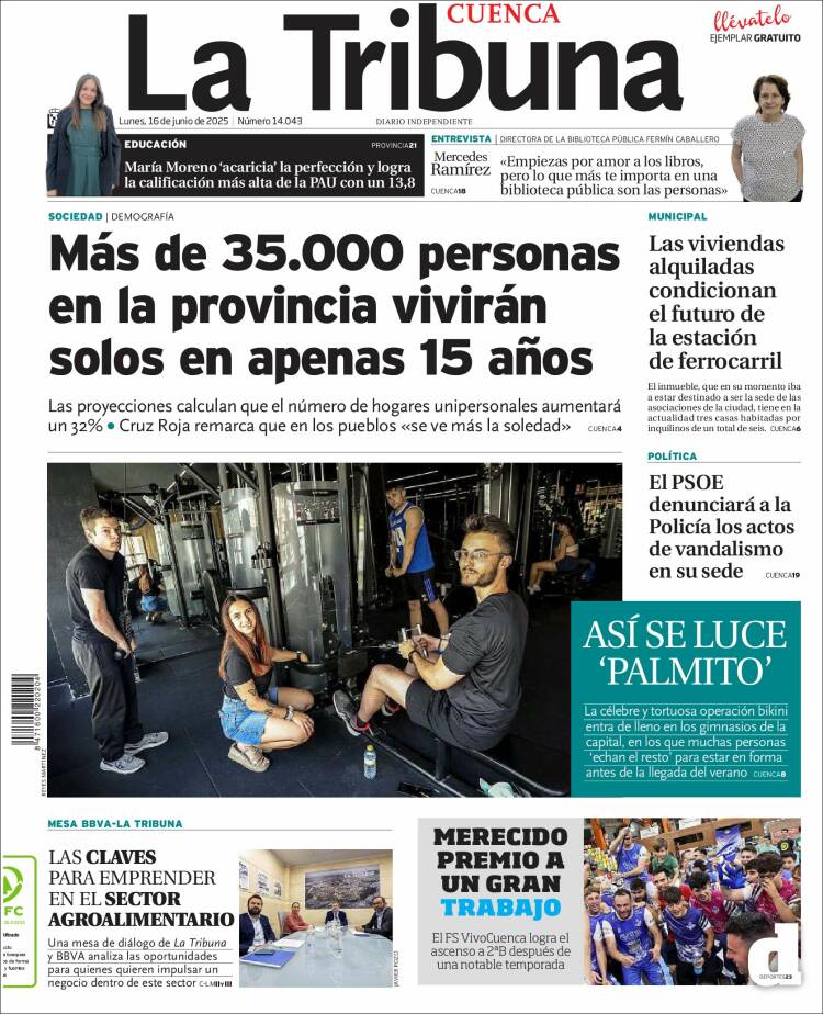 Portada de La Tribuna de Cuenca (España)