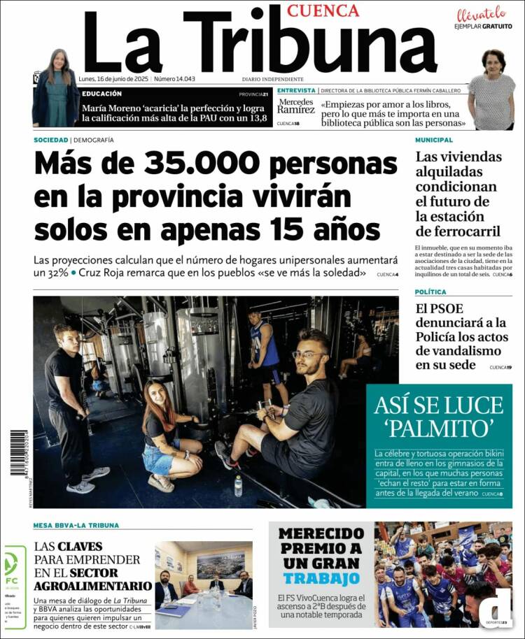 Portada de La Tribuna de Cuenca (España)