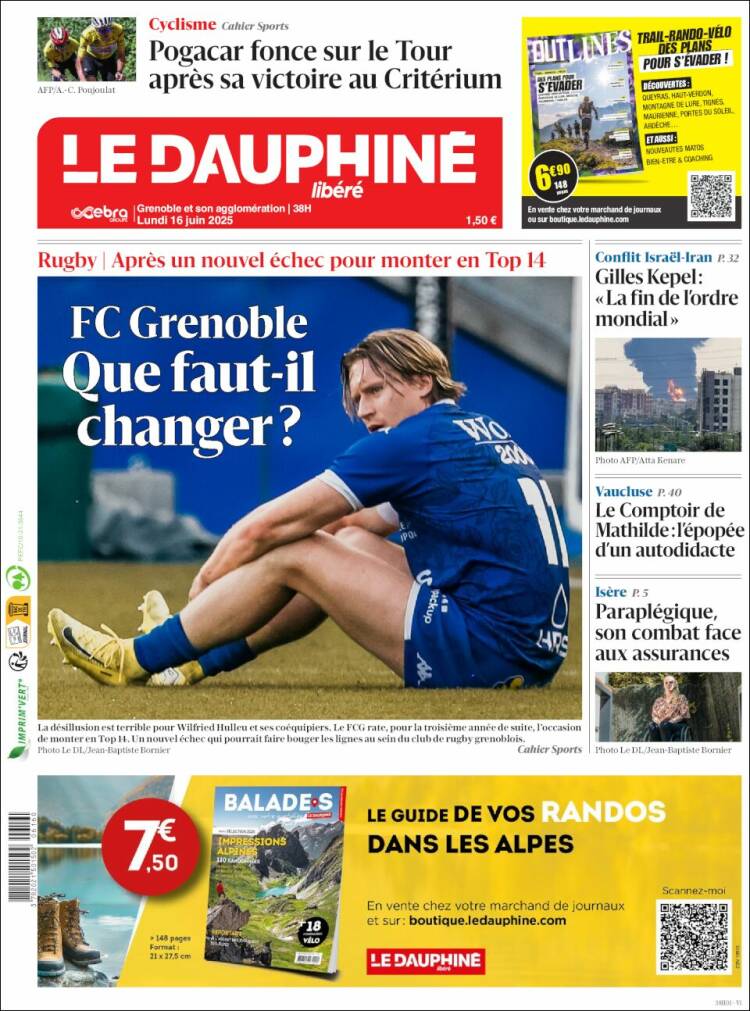 Portada de Le Dauphiné Libéré (France)