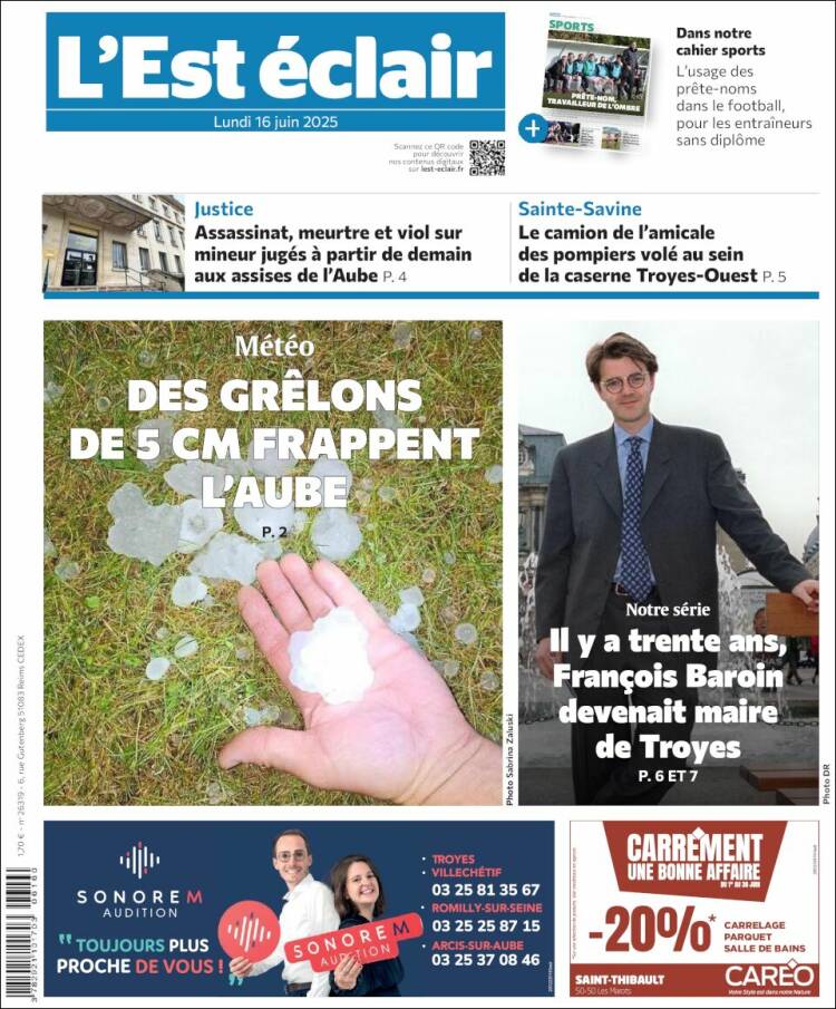 Portada de L'Est Eclair (France)