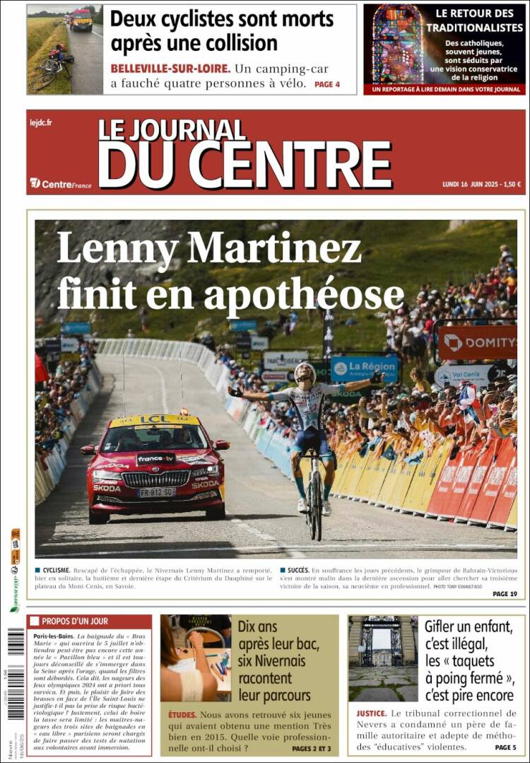 Portada de Le Journal du Centre (France)