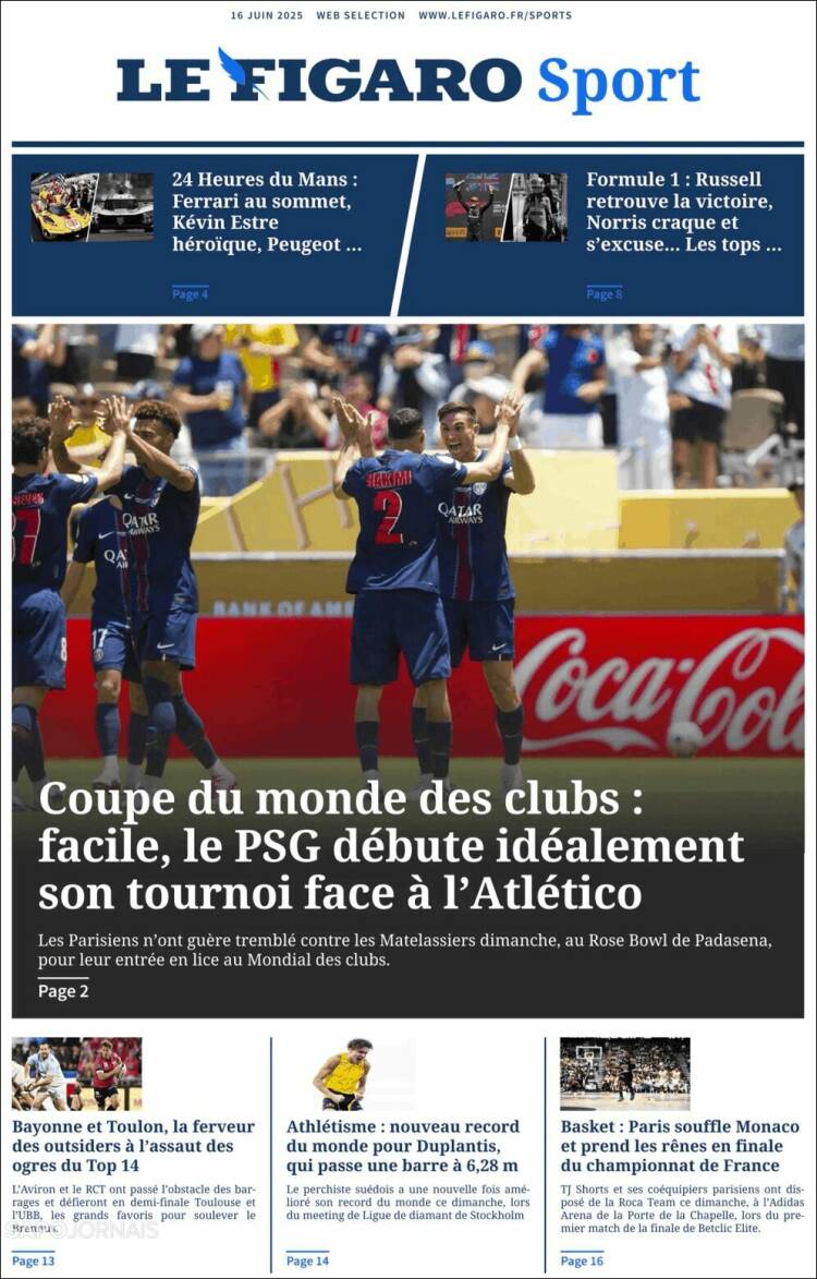 Portada de Le Figaro Sport (France)