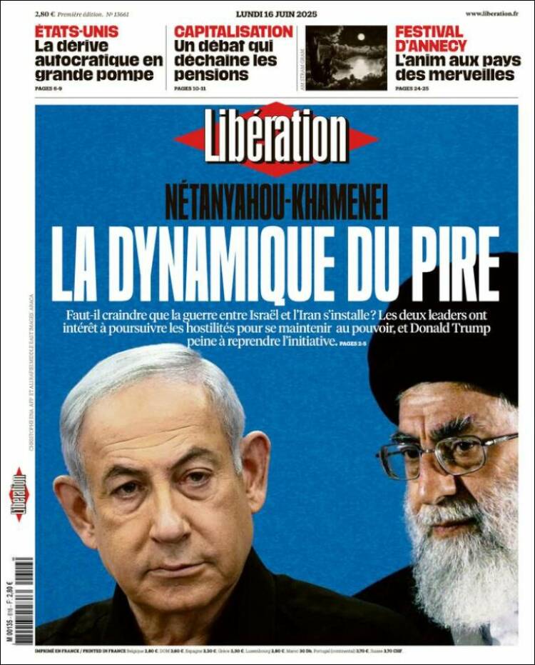 Portada de Libération (France)