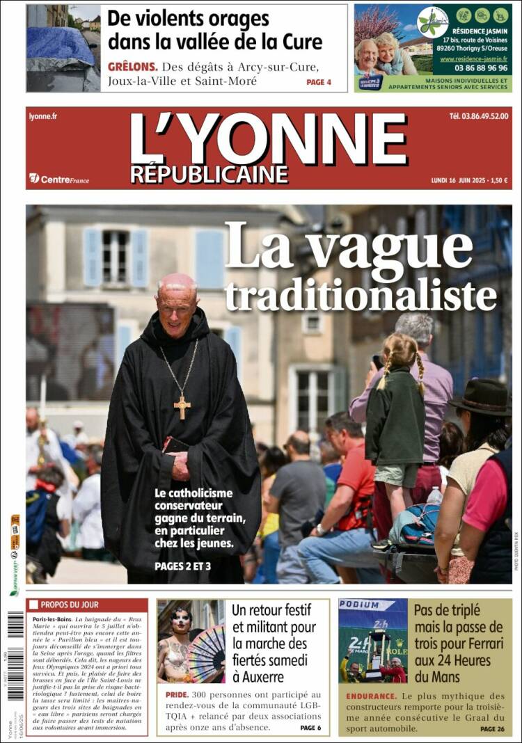 Portada de L'Yonne-Républicaine (Francia)