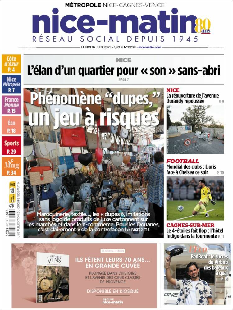 Portada de Nice-Matin (France)