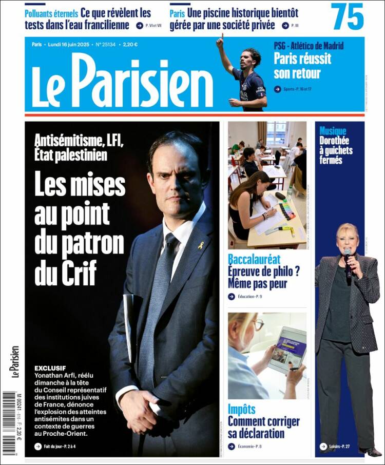 Portada de Le Parisien (France)