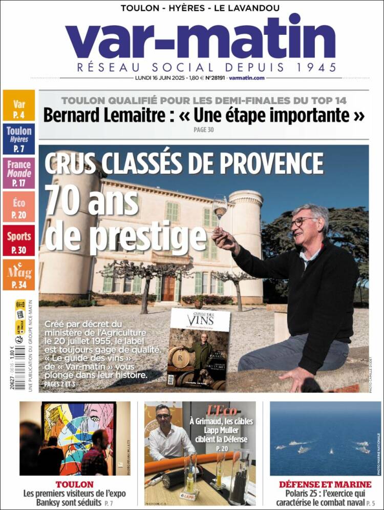 Portada de Var-Matin (France)