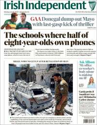 Portada de Irish Independent (Irlanda)