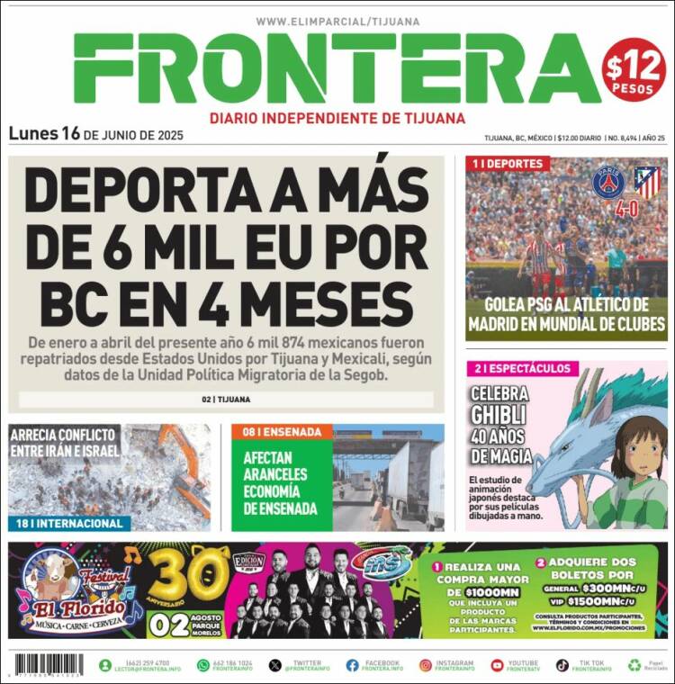 Portada de Frontera (México)