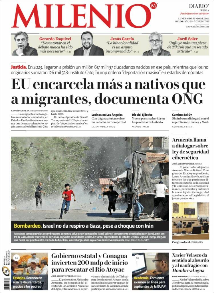 Portada de Milenio de Puebla (México)