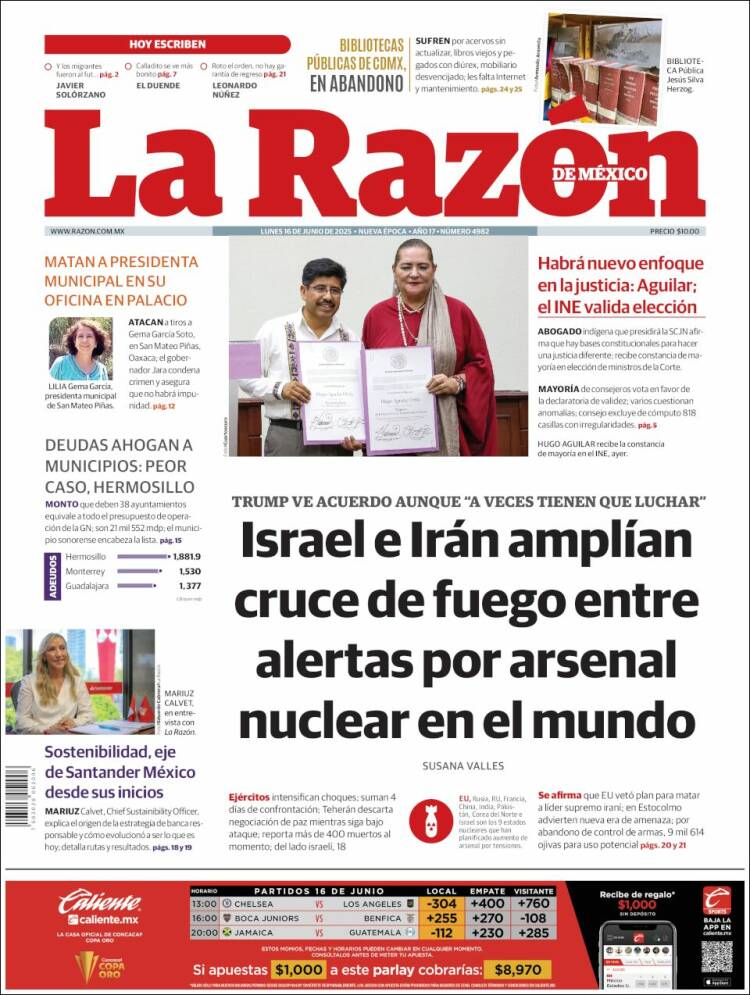 Portada de La Razón (México)